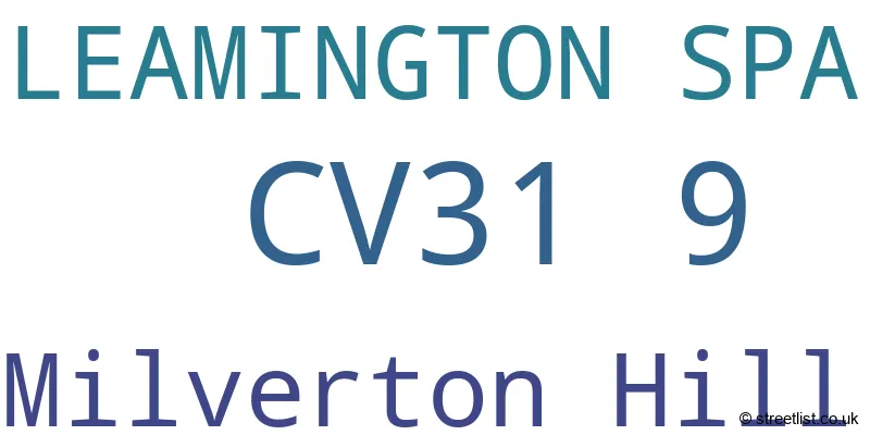 A word cloud for the CV31 9 postcode